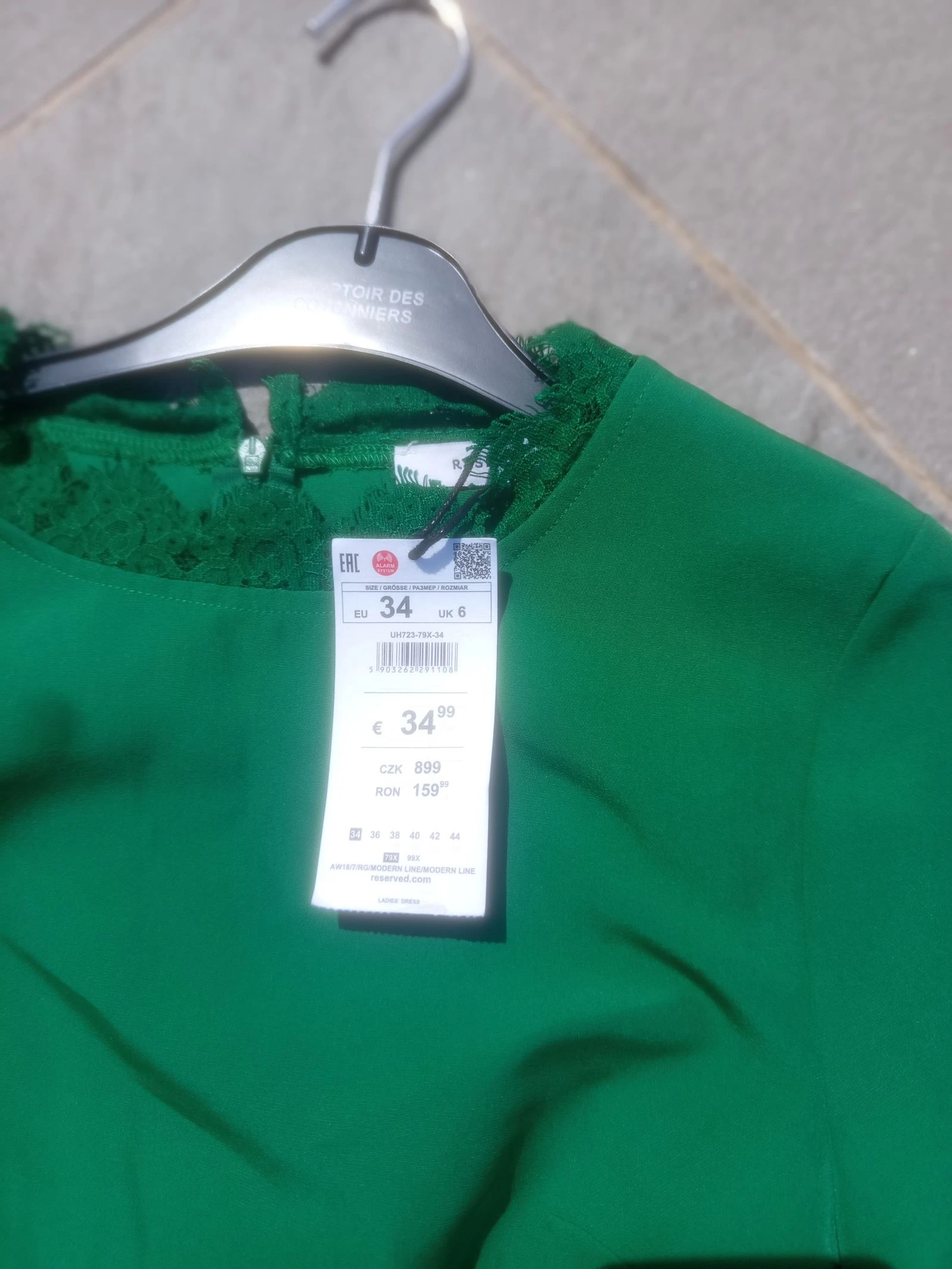 Groene jurk met kant merk reserved maat 34 – photo 5